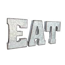 Galvanized Letters, Eat Kitchen Sign, Large Metal Letters, Farmhouse Living Room Wall Decor, Drink Wall, Metal Wall Letters, Farmhouse Kitchen Signs, Eat Sign, Rustic Letters