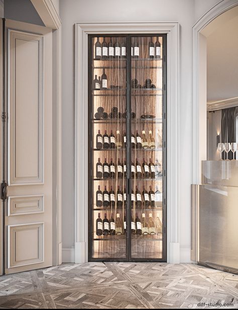 Diy Wine Cellar Wall, Wine Room Design, Glass Wine Cellar, Wine Closet, Bar In Casa, Home Wine Cellars, Wine Cellar Design, Cellar Design, Wine Wall