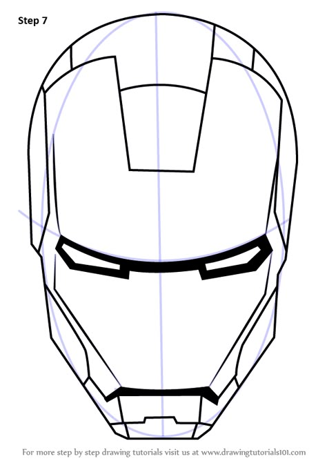 Learn How to Draw Iron Man's Helmet (Iron Man) Step by Step : Drawing Tutorials Drawing Iron Man Pencil, Iron Man Face Drawing, Iron Man Drawing Easy Step By Step, Easy Iron Man Drawing, How To Draw Iron Man Step By Step, Ironman Drawing Easy, Iron Man Art Draw, Iron Man Helmet Drawing, How To Draw Iron Man