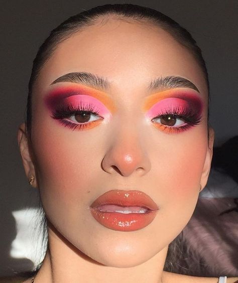 Sunset Spring, Orange Makeup, Makeup For Black Skin, Eye Makeup Designs, Dope Makeup, Colorful Eye Makeup, Edgy Makeup, Makeup Eye Looks, Creative Eye Makeup