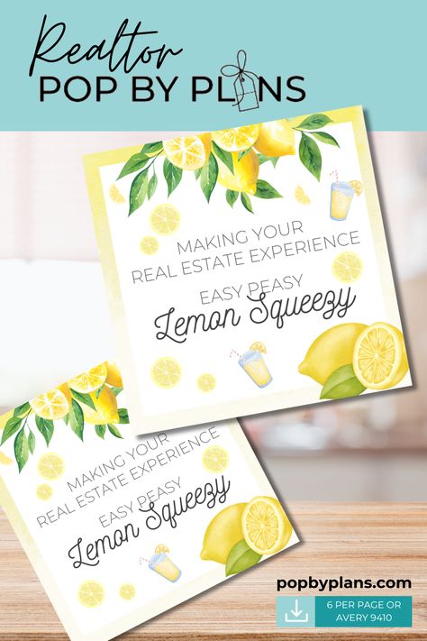 Real Estate Pop By Ideas, Pop By Ideas, Business Marketing Gifts, Marketing Gifts, Mortgage Marketing, Easy Peasy Lemon Squeezy, Marketing Gift, Real Estate Gifts, Summer Candles