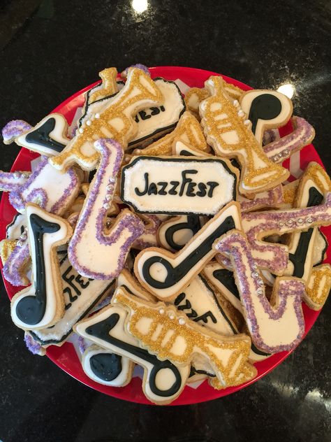 New Orleans Jazz Party Theme, New Orleans Theme Party, Jazz Party Theme, New Orleans Theme, New Orleans Jazz Fest, Jazz Party, New Orleans Jazz, Jazz Fest, Cookie Inspiration