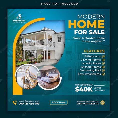 Premium PSD | Real estate house property sale square banner or social media post template Home Banner Design, Property Sale, Estate House, Instagram Square, Real Estates Design, Social Media Post Template, Instagram Template Design, House Property, Property Design