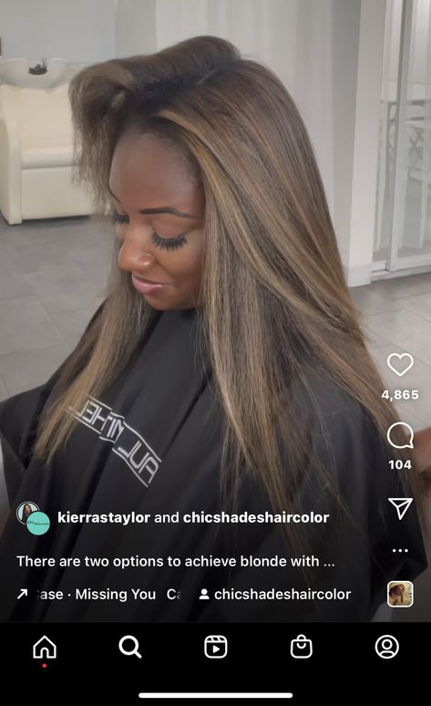 Ash Brown On Black Women, Black Women Blonde Balayage, Hair Color Ash Brown Highlights, Highlighted Hair Black Women, Baylage Black Woman, Ash Blonde Balayage Black Women, Ash Blonde Highlights Black Women, Natural Hair Highlights Black Women, Ash Brown Braids