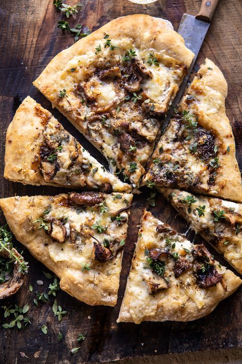 Balsamic Mushroom Fontina Pizza | halfbakedharvest.com Yakimeshi Recipe, Pizza With Mushrooms, Balsamic Mushroom, Balsamic Mushrooms, Pizza Fritta, Mushroom Pizza, Cooking With Beer, Homemade Pizza Dough, Half Baked