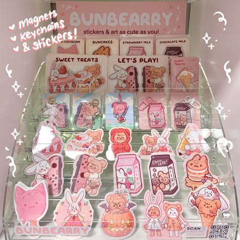 Petal & Cocoa are going to BC!! 💓💗💕 Find Bunbearry's goodies at @the.artist.alley starting this Saturday, October 12th on their Grand Opening! 🎉✨ 📍Aberdeen Centre (Second Floor - Unit 2460) 4151 Hazelbridge Way, Richmond, BC, Canada @aberdeen_centre This is very exciting news as this will be my very first time having my stuff in a physical retail space!! 🥹💗 This has been a dream of mine and I'm ecstatic to be able to share a bit more of my art out there! The Artist Alley features over 65... Artist Alley Setup, Price Signs, Booth Displays, Merch Ideas, Artist Alley, Silly Dogs, Booth Display, Strawberry Milk, My Stuff