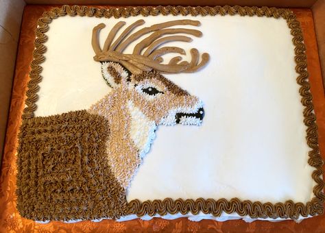 Buck Cake Deer Sheet Cake, Buck Cake, Jake Cake, Deer Cakes, Hunting Themes, Boy Diy, Decorated Cakes, Boy Birthday Cake, Unicorn Cake