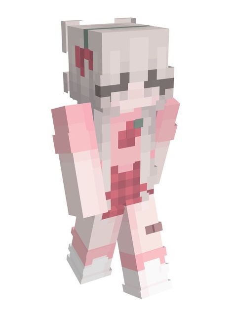 a pink, kidcore minecraft skin with a strawberry shirt by giovanka on namemc! <3 Headband Long Hair, Pink Kidcore, Cute Egirl, Skirt Sneakers, Skin Mine, Sneakers Socks, Mc Skins, Minecraft Banners, Strawberry Shirt