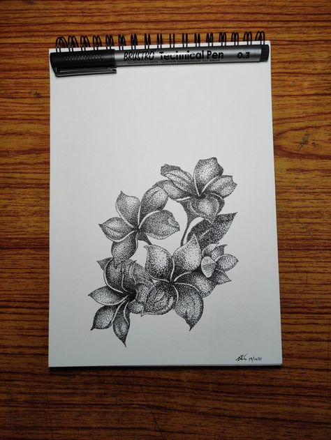 Technical Pen Art, Pen Artwork, Technical Pen, Stippling Art, Stippling, Pen Art, Flower Drawing, Fantasy Art, Doodles