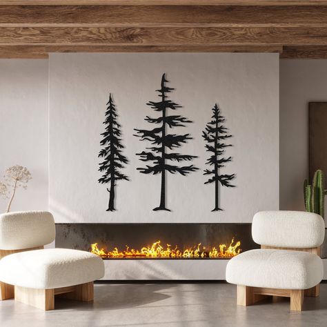 Set Of 3 Pine Tree Metal  Wall Art, Metal Tree Wall Decor, Nature Sign, Unique Home Decor Gift, Nature Forest Decor, Outdoor Wall Hanging Sizes; 15,7x15,7 inches / 40x40 cm 19,7x19,7 inches / 50x50 cm 23,6x23,6 inches / 60x60 cm 27,6x27,6 inches / 70x70 cm 31,5x31,5 inches / 80x80 cm 35,4x35,4 inches / 90x90 cm 39,4x39,4 inches / 100x100 cm 43,3x43,3 inches / 110x110 cm 47,2x47,2 inches / 120x120 cm 51,2x51,2 inches / 130x130 cm (more than one part) 55,1x55,1 inches / 140x140 cm (more than one p Outdoor Wall Hanging, Mountain Decor, Forest Decor, Metal Tree Wall Art, Tree Wall Decor, Wall Art Metal, Nature Forest, Up House, Farmhouse Bedroom Decor