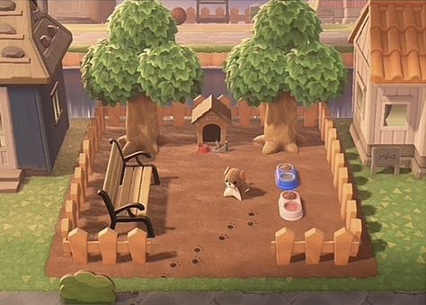 Animal Crossing Diy Area, Camp Site Ideas Animal Crossing New Horizon, Things To Make In Animal Crossing, Acnh Island Filler Ideas, Animal Crossing Dog Park, Animal Crossing Shopping Area Ideas, Acnh Dog Park, Acnh Idea Place, Bamboo Ideas