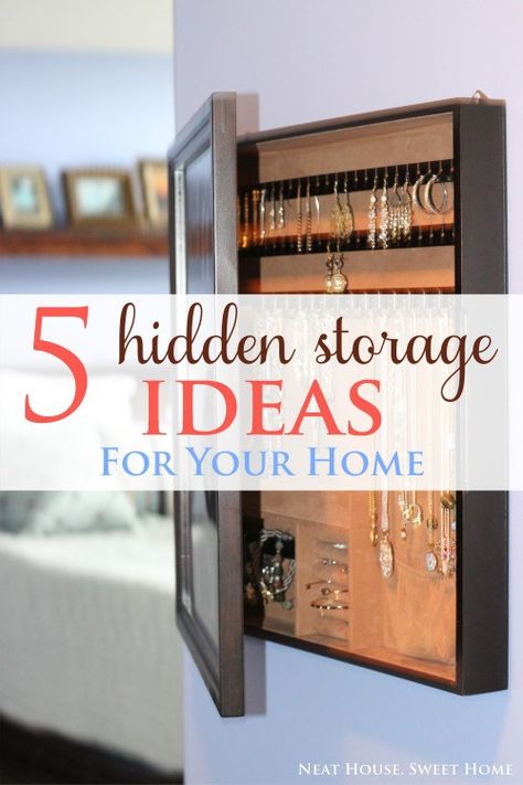 Clever and practical storage without sacrificing style. Hidden Storage Ideas, Diy Hidden Storage Ideas, Hidden Jewelry Storage, Chaos Control, Jewellery Organisation, Decluttering Inspiration, Motherhood Lifestyle, Messy House, Secret Storage