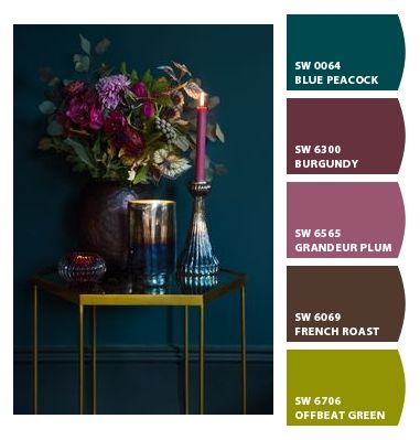 Jewel Tone Paint Colors, Jewel Tone Bedroom, Jewel Tone Decor, Jewel Tone Color Palette, Up House, Home Cinema, Bedroom Paint, Paint Colors For Home, Apartment Room