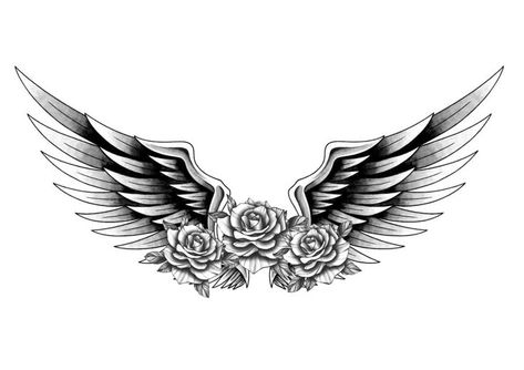 Pin em Tattoo drawings Neck Tattoo Ideas For Men Design, Realistic Wings Tattoo, Angel Wings Tattoo Stencil, Neck Tattoo Ideas For Men, Chest Tattoo Wings, Back Of Neck Tattoo Men, Wing Neck Tattoo, Tato Irezumi, Cross With Wings Tattoo