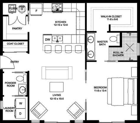 Small Cottage House Plans, One Bedroom House, 1 Bedroom House, Small Cottage Homes, Small House Floor Plans, Things To Keep In Mind, Tiny House Floor Plans, Farmhouse Style House Plans, House Plans And More