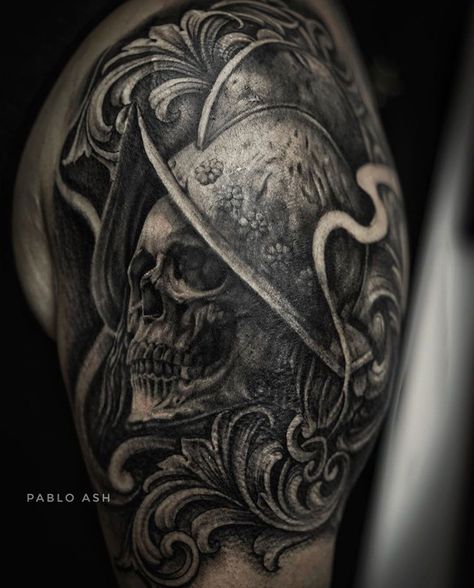 El Conquistador—-left arm done by Pablo at Estigma Dragon Hand Tattoo, Aztec Warrior Tattoo, Spanish Tattoos, Soldier Tattoo, Mayan Tattoos, Aztec Tattoos, Helmet Tattoo, Nature Tattoo Sleeve, Aztec Tattoo Designs