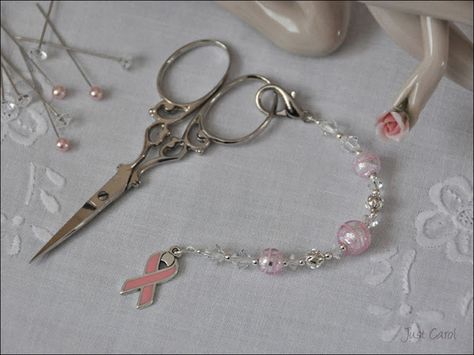 Just Carol: Pink Beaded Scissors Fob Scissor Fobs, Scissor Fob, Work Accessories, Beaded Jewels, Bubblegum Beads, Embroidery Scissors, Beading Projects, Sewing Gifts, Cross Stitching