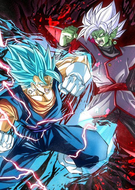 Vegetto vs Merged Zamasu Vegito Vs Zamasu, Fused Zamasu, Dbz Super, Goku Blue, Dragon Super, Dokkan Battle, Z Wallpaper, Dragonball Super, Dragon Ball Super Wallpapers