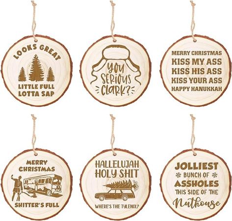 Amazon.com: National Lampoon's Christmas Vacation Gift, 6 Pcs Funny Wood Christmas Ornaments, Griswold Family Cousin Eddie Christmas Vacation Merchandise, Cute Christmas Home Tree Decorations, Novelty Xmas Gifts : Home & Kitchen Griswold Theme Christmas Party, Griswold Christmas Party Food, Christmas Vacation Ornaments Diy, Christmas Vacation Decorations, Cousin Eddie Christmas Vacation, Christmas Vacation Gifts, Griswold Christmas Party, Griswold Christmas, Griswold Family Christmas