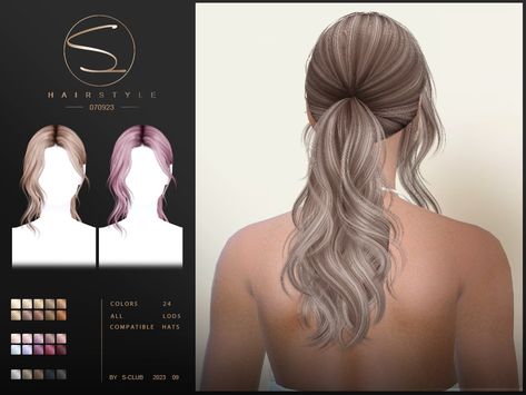 Sims 4 Elegant, Hair Ts4, Mods Ts4, Hairstyles Female, 4 Hairstyles, Sims 4 Hair Male, Cc Sims4, Mod Hair, Pelo Sims