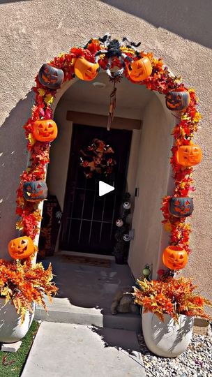 2.8K views · 251 reactions | Pumpkin perfection!!!!! I’ve done this arch every spooky season since I moved to this house. 

It’s very inexpensive and very cute!!!!! And I keep it up for thanksgiving also, I just remove the pumpkins 🎃.

Simple halloween decor! 

Pumpkins are from @walmart 
Fall garland from @michaelsstores 
Flower bushes from @hobbylobby 
.
.
.
.
#diy #halloween #halloweendecor #halloweendecorations #pumpkins #pumpkinarch #archway #homedecor #spookyseason #homedecor #diyhalloween #diyhalloweendecorations #homesweethome #homedecoration | Kandyce williams | Jack Stauber · Oh Klahoma Flower Archway, Simple Halloween Decor, Flower Bushes, Decor Pumpkins, Halloween Flowers, Fall Garland, Halloween 2024, Halloween Deco, Easy Halloween