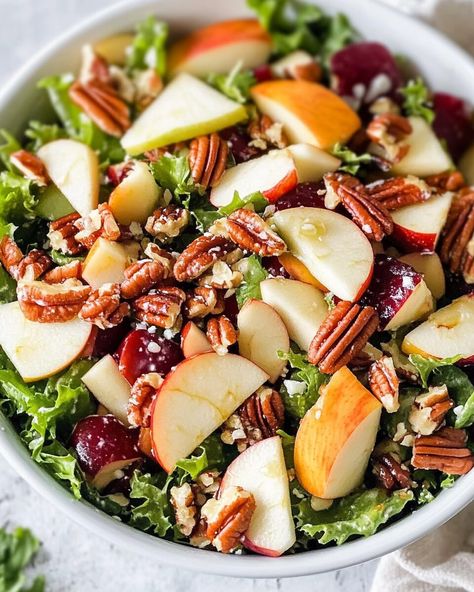 Apple Pecan Fall Salad Apple And Pecan Salad, Apple Pecan Salad Recipes, Pecan Apple Salad, Apple Pecan Salad, Honey Roasted Pecans, Maple Vinaigrette, Butternut Squash Lasagna, Endive Salad, Autumn Salad Recipes