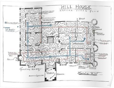 Hill House blueprint with Forever House repeated dozens of times Poster Hank Hill, Blueprint Drawing, Vintage House Plans, House Layout, Hill House, House Blueprints, House On A Hill, Poster Size, Decoration Ideas