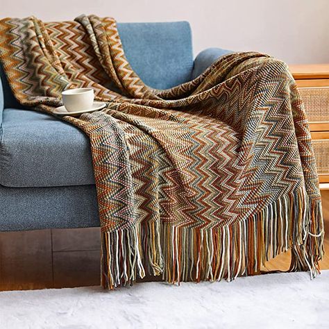 Sofa Blanket Cover, Plaid Sofa, Bohemian Sofa, Boho Throw Blanket, Red Throw Blanket, Striped Throw Blanket, Boho Throws, Sofa Throw Blanket, Summer Blanket