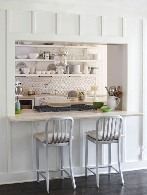 Milk and Honey Home - kitchens - Home Depot Merola Tile Lantern 12-1/2 in. x 12-1/2 in. White Porcelain Mesh-Mounted Mosaic Tiles, Crate & Barrel Delta Barstool, arabesque tiles, arabesque tile backsplash, arabesque tile, arabesque tile kitchen, arabesque backsplash tiles, moorish tile backsplash, moroccan tile, moroccan tile backsplash, farmhouse sink, kitchen baskets, open shelving, kitchen open shelving, home depot arabesque tile, home depot arabesque backsplash, floating shelves, white float Pass Through Kitchen, Kitchen Pass Through, Kitchen Pass, Bright Kitchen, Bright Kitchens, Kitchen Dinning, Kitchen Redo, Kitchen Remodel Idea, Updated Kitchen