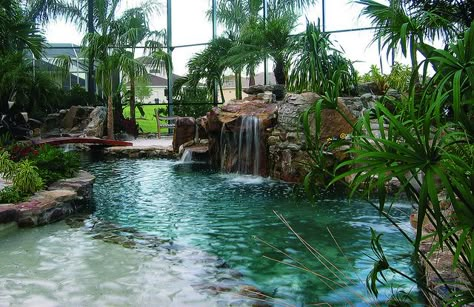 Entrance into Lagoon Pool | Flickr - Photo Sharing! Insane Pools, Rainwater Collection, Indoor Pool Design, Piscina Interior, Lagoon Pool, Tropical Pool, Natural Swimming Pools, Luxury Pools, Natural Swimming Pool