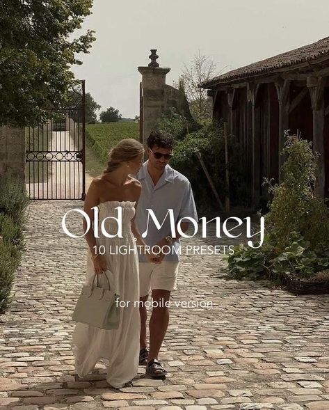 Old Money Filter Lightroom, Old Money Lightroom Preset, Vintage Filter Lightroom, Old Money Filter, Lightroom Film Presets, Vsco Film Presets, Lightroom Classic Presets, Old Money Vintage, Money Vintage