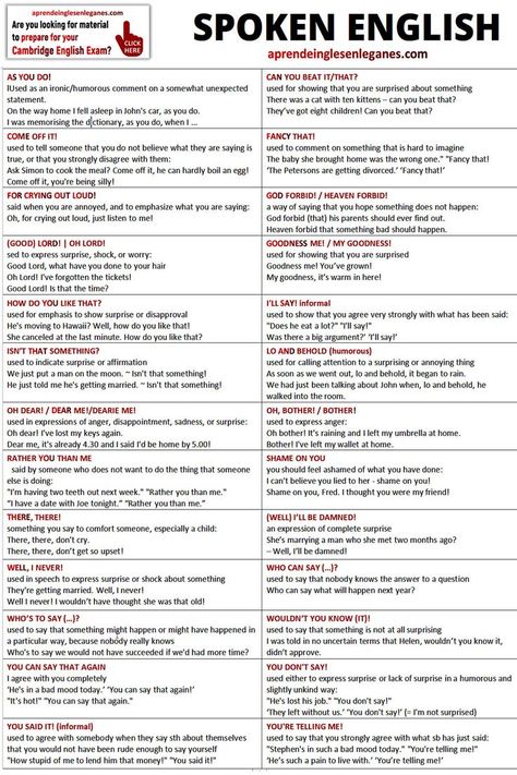 SPOKEN ENGLISH - Phrases Speaking Activities English, English Grammar Notes, English Exam, Teaching English Grammar, English Phrases Idioms, English Language Learning Grammar, English Learning Spoken, Conversational English, Good Lord