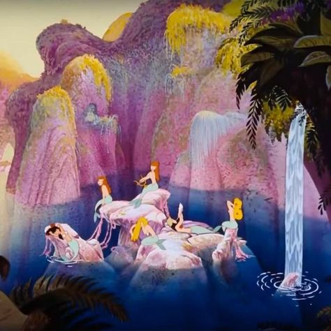 Peter Pan Mermaids, Miniature Mermaid, Animation Disney, Magic Moon, Mermaid Lagoon, Images Disney, Mermaid Aesthetic, Vintage Mermaid, Walt Disney Animation