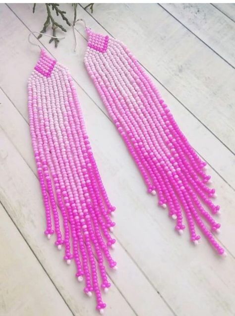 https://www.etsy.com/in-en/shop/Vogelcollection?ref=seller-platform-mcnav Hot Pink Earrings, Beautiful Beaded Earring, Large Dangle Earrings, Beaded Fringe Earrings, Native American Beaded Earrings, Earring Sets, Beaded Jewellery, Beads Earrings, Native American Beading