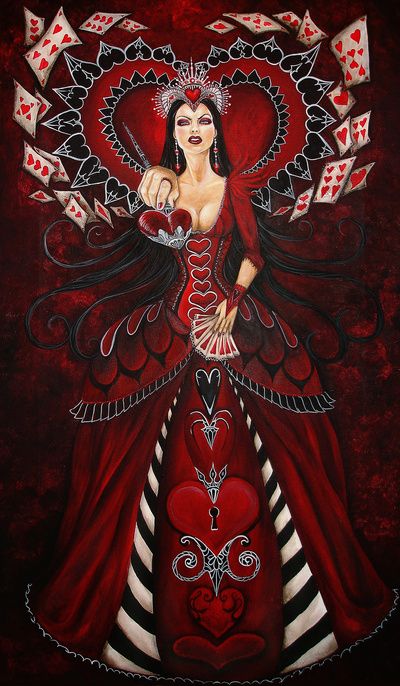 Alice In Wonderland Series, Queen Of Hearts Alice, Lizzie Hearts, Heart Art Print, Alice Madness, Wow Art, Red Queen, Disney Alice, Through The Looking Glass