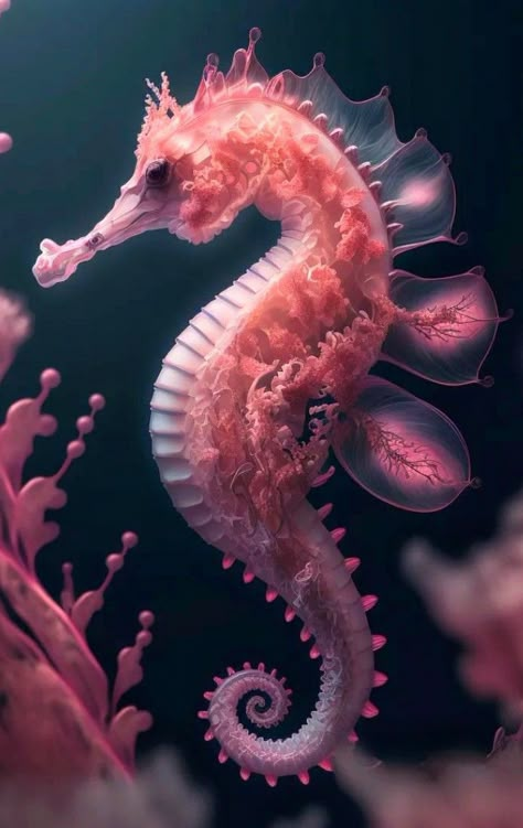 Seahorse Photography Amazing Pictures, Beautiful Deep Sea Creatures, Sea Animal Reference, Beautiful Ocean Creatures, Sea Animals References, Cool Marine Animals, Deep Sea Pictures, Cute Underwater Animals, Seahorse Aesthetic Wallpaper