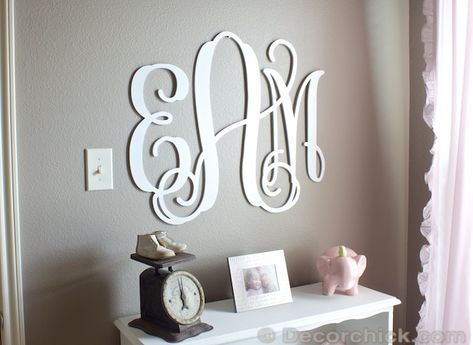 Southern Nest Monogram www.decorchick.com Emma Claire, Pretty Monograms, Wooden Initials, Dream Nursery, Nursery Monogram, Wooden Monogram, Monogram Wall, Summer Home, Big Girl Rooms