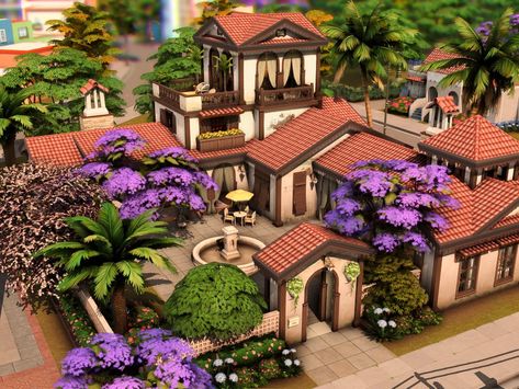 3 bedrooms

- 2 bathrooms

- 30x30 size lot Spanish Style Homes Sims 4, Sims 4 Mexican Restaurant, Sims 4 Mexican House, Sims 4 Mexican, Sims 4 No Cc, Mexican House, Moroccan Aesthetic, Mexican Wall, Mexican Home