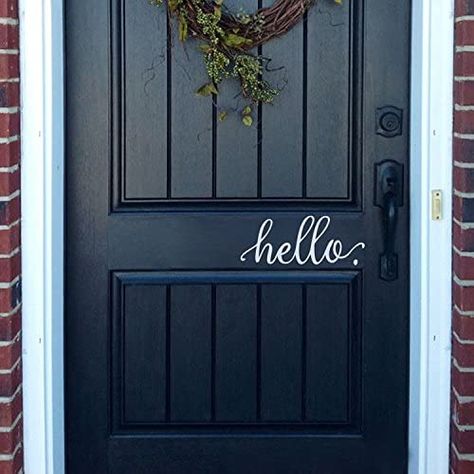 Front Door Decals Vinyl, Hello Door Decal, Front Door Decal, Hello Sticker, Door Signage, Country Cottage Decor, Elegant Wall Art, Door Decals, Door Stickers