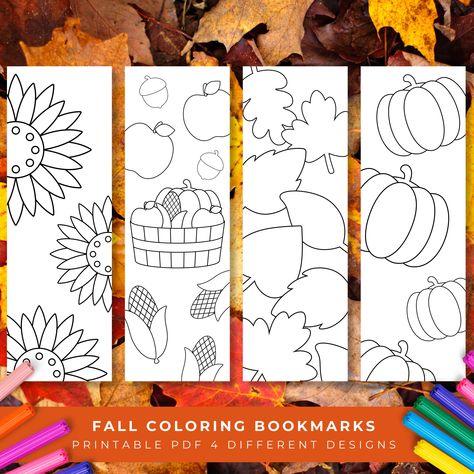 Printable Fall Coloring Bookmarks, Thanksgiving Crafts, Classroom Activity, Autumn Bookmarks to Color, Pumpkin Bookmark, Relaxing Coloring by TheHyggeHeartCompany on Etsy Pumpkin Bookmark, Crafts Classroom, Bookmarks To Color, Autumn Bookmark, Afternoon Crafts, Harvest Celebration, Fall Coloring, Classroom Activity, Coloring Bookmarks