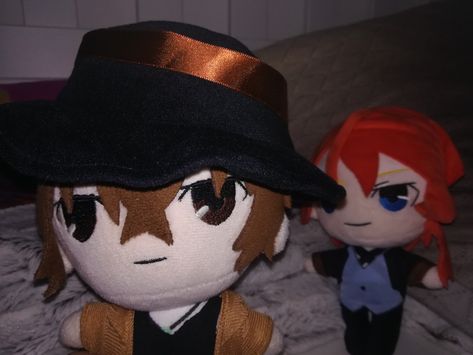 Chuuya Plushies, Chuuya Plush, Dazai Plushie, Dazai Plush, Bsd Plushies, Bsd Memes, Homeless Dogs, Chuuya Nakahara, Cute Doodle Art