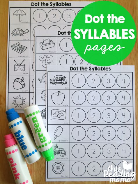 Syllables Kindergarten, Syllable Games, Teaching Syllables, Counting Syllables, Counting Mats, Syllables Activities, Phonological Awareness Activities, Kindergarten Ela, Worksheets For Kindergarten