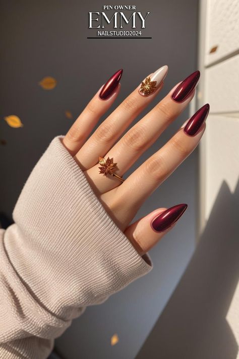 "Experience the cozy and warm feeling of autumn with October Nails. From rich burgundy hues to golden leaves, let your nails be a reflection of the season's beauty." #OctoberNails #HalloweenNailIdeas #FallColorsNails #ShortOctoberNails #OctoberGelNails Autumn Nails Burgundy, October November Nails, Nails Burgundy, Pumpkin Nail Art, Popular Nail Art, November Nails, Pumpkin Nails, October Nails, Autumn Look