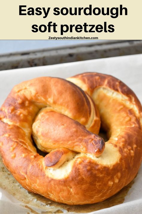 Dip Pretzels, Sourdough Pretzels, South Indian Kitchen, Savory Bread Recipe, Bagel Toppings, Chewy Bread, Easy Sourdough, Favorite Dips, Sourdough Baking