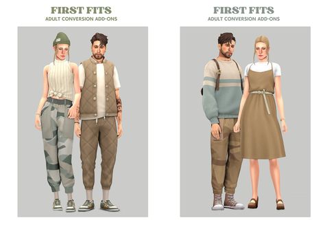 📑 First Fits Kit - Adult Conversion Add-Ons II · | AdrienPastel on Patreon Sims 4 Add Ons, Sims 4 Cc Clothes, Sleeveless Turtleneck Top, Clothing Male, Sims 4 Mm Cc, Male Clothing, Sims 4 Characters, Sims 4 Mm, Sims Four