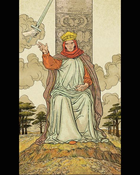 City Planet, King Of Swords Tarot, Swords Art, Tarot Time, Tarot Design, King Of Swords, Swords Tarot, Architecture City, Tarot Cards Art