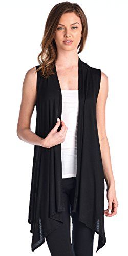 Sleeveless Cardigan Outfit, Vest Plus Size, Sleeveless Kimono, Long Duster Cardigan, Womens Black Vest, Popular Clothing, Long Duster, Skirt And Top Set, Fashion Design Dress