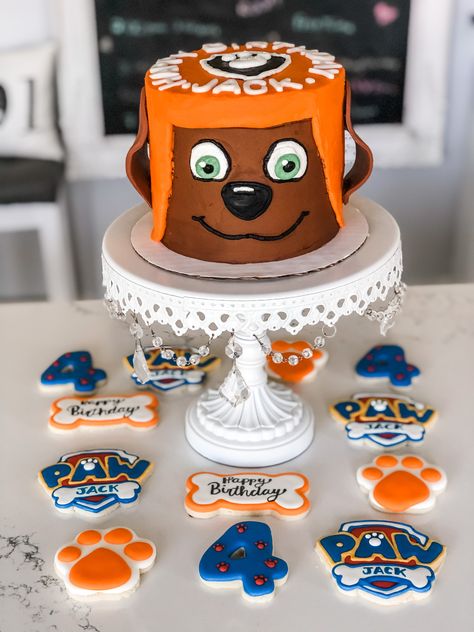 Zuma inspired Paw Patrol Cake and matching cookies. Paw Patrol cake. Zuma cake. Paw Patrol cookies. Zuma cookies. Zuma from Paw Patrol cake and cookies. Decorated Paw Patrol cookies. Zuma Cake Paw Patrol, Paw Patrol Cake Zuma, Paw Patrol Zuma Cake, Zuma Paw Patrol Cake, Cake Paw Patrol, Paw Patrol Cookies, Zuma Paw Patrol, Paw Patrol Birthday Cake, 5 Birthday