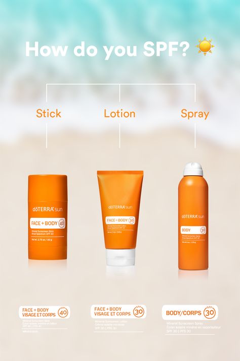 Protecting your skin has never been easier with our line of naturally sourced, mineral-based sunscreen.☀️ Made for every day, every age, and every body, doTERRA® sun has you covered. And the best part? It does it all WITHOUT harsh chemicals and synthetics that can negatively impact both your wellness and the environment. 🌱 Which one is your favourite? 💗 After Sun Spray, Lotion Stick, Sunscreen Spray, Sunscreen Stick, Spray Lotion, Free Tea, Sunscreen Lotion, Mineral Sunscreen, Tree Free