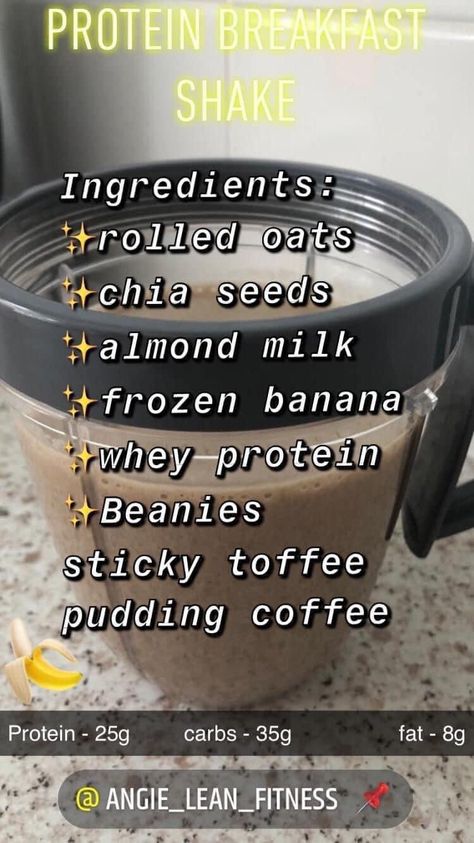 Breakfast Shakes Protein, Breakfast Shake, Morning Shakes, Workout Morning, Protein Shakes Recipes, Breakfast Shakes, Sticky Toffee Pudding, Sticky Toffee, Good Eat